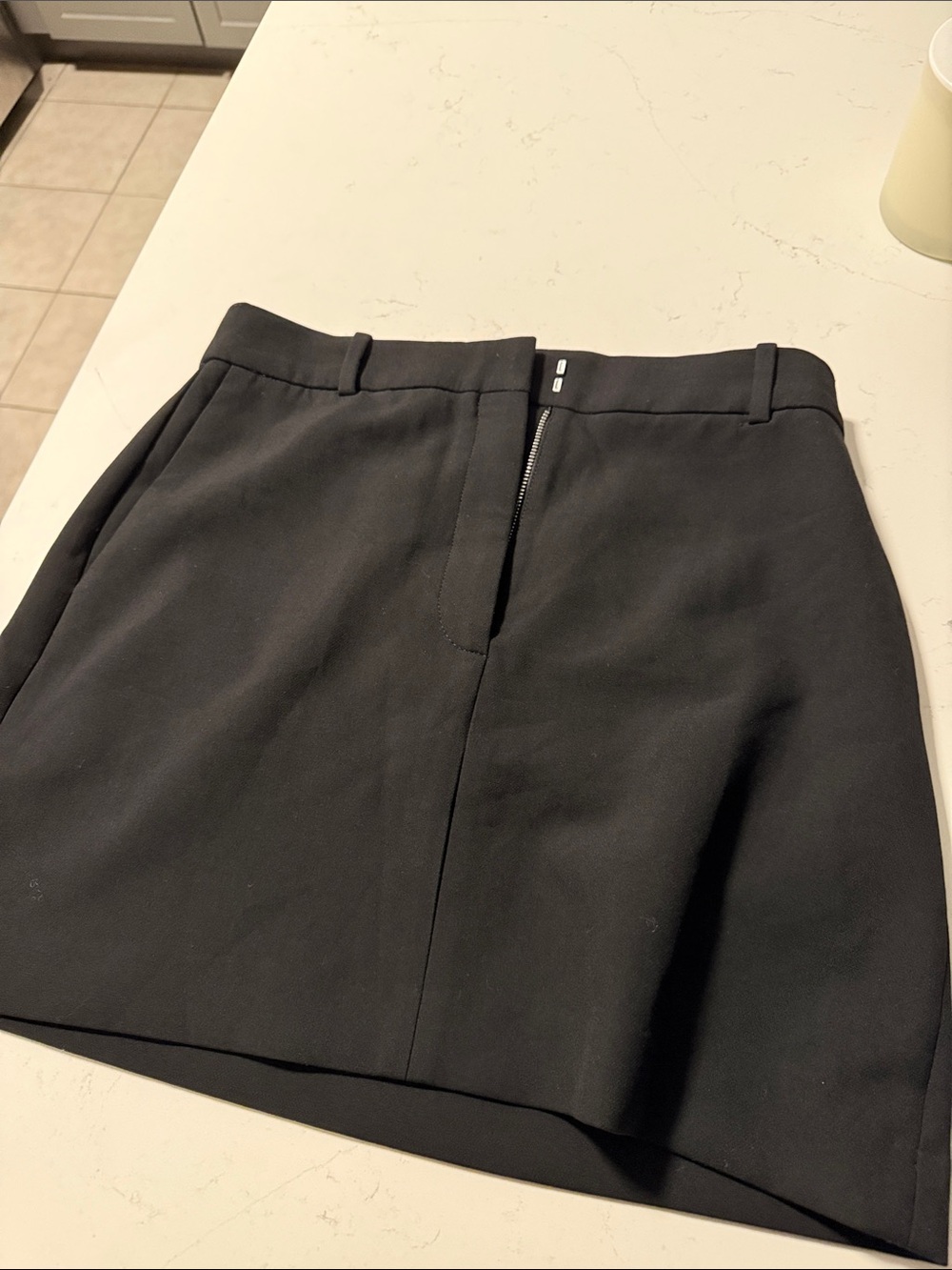 Aritzia Black Mini Skirt with Front Zip